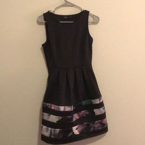 Black dress with POPS of color on the bottom